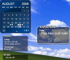 Rainlendar 2.6 - 
bộ lịch xinh xắn cho desktop