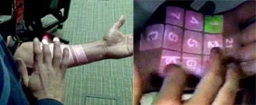 Cánh tay làm màn hình cảm ứng