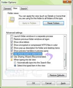 Chọn tập tin/thư mục chỉ bằng chuột 
trong Windows 7