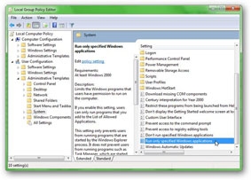 Giới hạn quyền thực thi ứng dụng trên Windows 7