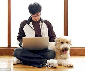 Máy tính soán chỗ 
chó cưng