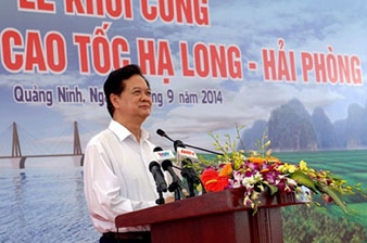 Thủ tướng phát lệnh khởi công dự án
đường cao tốc nối Hạ Long - Hải Phòng
