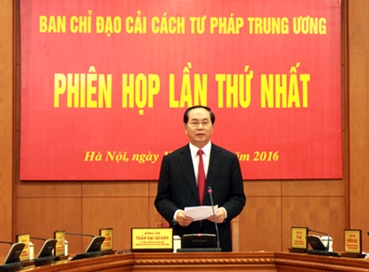Chủ tịch nước chủ trì họp Ban Chỉ đạo Cải cách 
tư pháp Trung ương