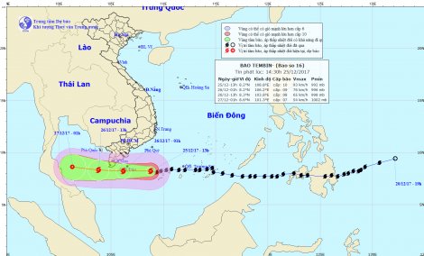 Vùng biển từ Bà Rịa-Vũng Tàu đến Cà Mau có gió mạnh giật cấp 12