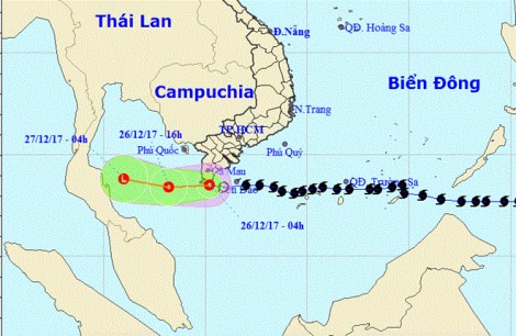 Bão số 16 (bão Tembin) suy yếu thành áp thấp và tan dần