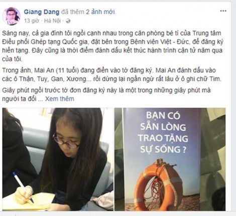 Câu chuyện về cô bé vị thành niên đầu tiên Việt Nam đăng ký hiến tạng