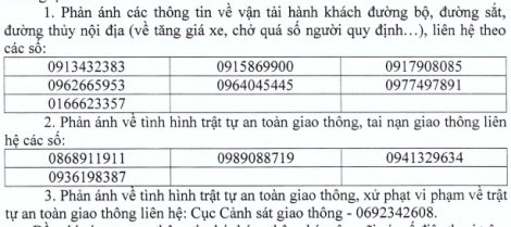 Công bố đường dây nóng về trật tự an toàn giao thông trong dịp Tết Dương lịch 2018