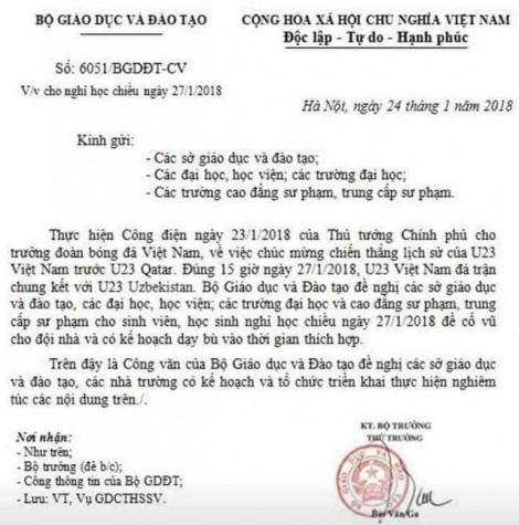 Bộ Giáo dục cảnh báo công văn giả mạo cho học sinh nghỉ học
