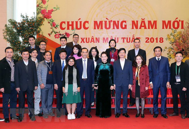Chủ tịch Quốc hội Nguyễn Thị Kim Ngân chúc Tết lãnh đạo Quốc hội, người lao động Văn phòng Quốc hội