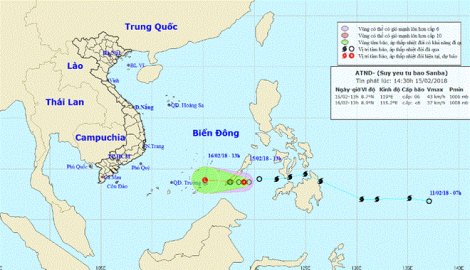 Áp thấp nhiệt đới di chuyển theo hướng Tây và suy yếu dần thành một vùng áp thấp
