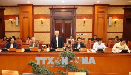 Ban Bí thư họp, cho ý kiến về kết quả 5 đoàn kiểm tra việc thực hiện Nghị quyết Trung ương 4 Khóa XII và Chỉ thị 05 của Bộ Chính trị