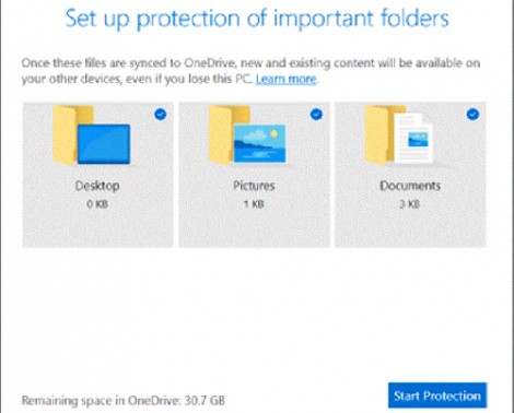 Dịch vụ OneDrive bắt đầu tự động sao lưu thư mục quan trọng