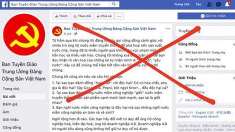 Ban Tuyên giáo Trung ương bị mạo danh trên mạng xã hội Facebook