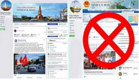Xuất hiện fanpage giả mạo tên Cổng Thông tin điện tử tỉnh Cà Mau