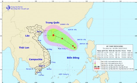 Xuất hiện vùng áp thấp trên Biển Đông