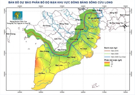 Xâm nhập mặn năm 2020 dự báo sẽ ở mức độ sâu, gay gắt hơn