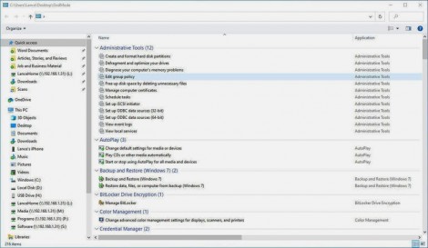 Tìm lại Control Panel bằng God Mode trong Windows 10
