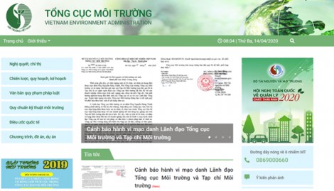 Cảnh báo mạo danh lãnh đạo Tổng cục Môi trường để trục lợi trái phép