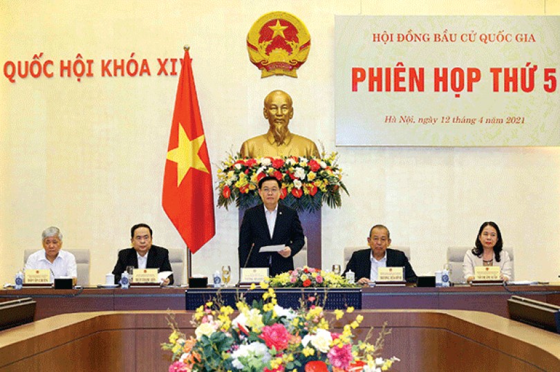 Chủ tịch Quốc hội Vương Đình Huệ chủ trì Phiên họp thứ 5 Hội đồng Bầu cử quốc gia