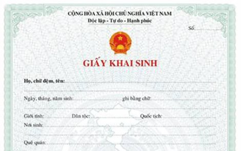 Cấp lại giấy khai sinh do bị mất