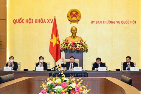 Chủ tịch Quốc hội Vương Đình Huệ làm việc với các doanh nghiệp Hoa Kỳ