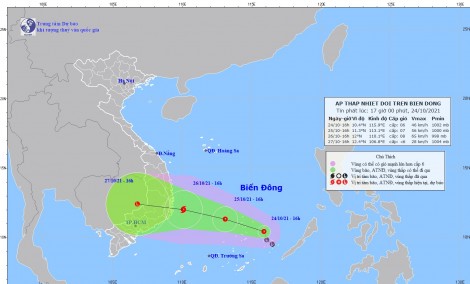 Áp thấp nhiệt đới có thể mạnh lên thành bão; cảnh báo mưa lớn, lũ quét, sạt lở đất, ngập lụt và các chỉ đạo ứng phó