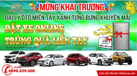 Ðại lý ô tô Miền Tây Xanh khai trương kinh doanh, giới thiệu các loại xe ô tô qua wesite: mimicar.net
