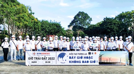 Công ty Nhiệt điện Cần Thơ đạp xe hưởng ứng Giờ Trái đất năm 2022