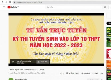 Tư vấn trực tuyến tuyển sinh lớp 10 năm học 2022-2023