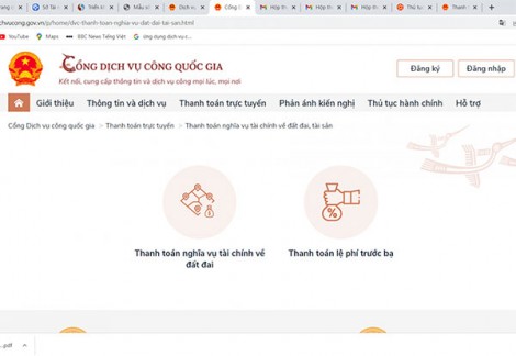 Thanh toán trực tuyến nghĩa vụ tài chính thủ tục đất đai - Nhiều tiện ích
