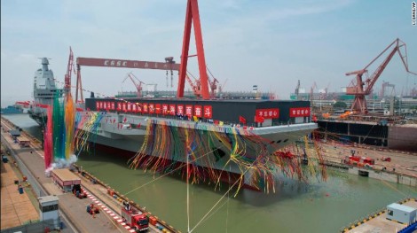 Trung Quốc hạ thủy tàu sân bay thứ ba sản xuất trong nước