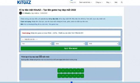 Ký tự đặc biệt KituAZ công cụ tạo tên game hay số 1