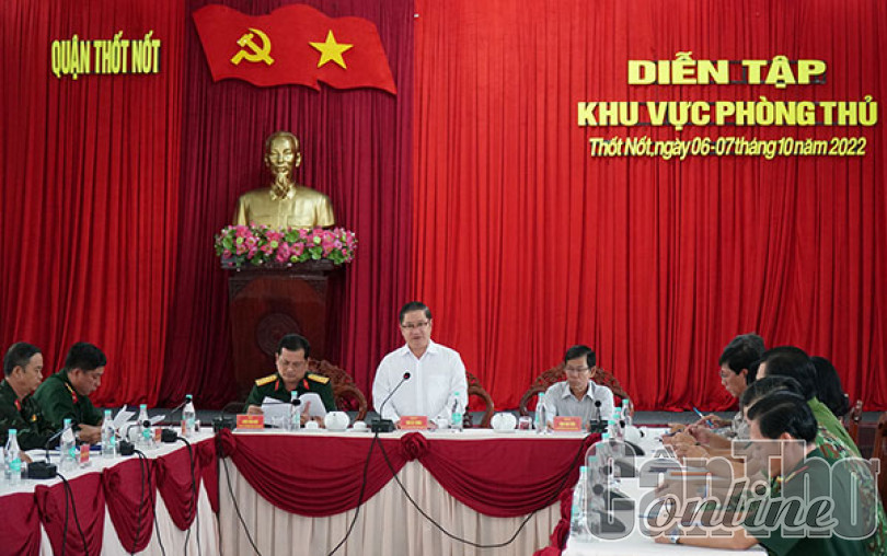 Chuẩn bị tốt các mặt cho công tác diễn tập khu vực phòng thủ quận Thốt Nốt