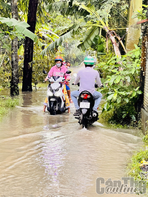 Cẩn trọng khi tham gia giao thông trên đường ngập nước 