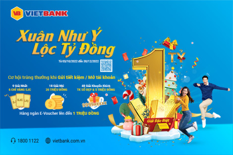Vietbank triển khai chương trình khuyến mãi “Xuân như ý, Lộc tỉ đồng”