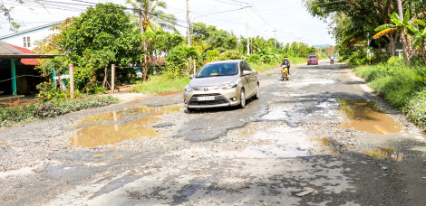 Quốc lộ 80 tuyến Rạch Giá - Hà Tiên xuống cấp, hư hỏng nghiêm trọng