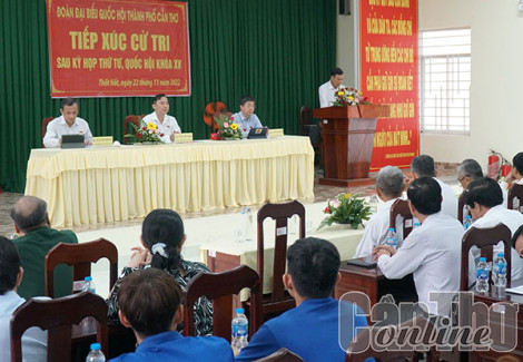 Ðoàn Ðại biểu Quốc hội TP Cần Thơ tiếp xúc cử tri huyện Vĩnh Thạnh và quận Thốt Nốt