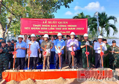 Xuất quân thực hiện các công trình Tết Quân Dân năm 2023