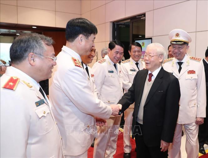 Tổng Bí thư Nguyễn Phú Trọng dự Lễ kỷ niệm 75 năm Công an nhân dân học tập, thực hiện Sáu điều Bác Hồ dạy