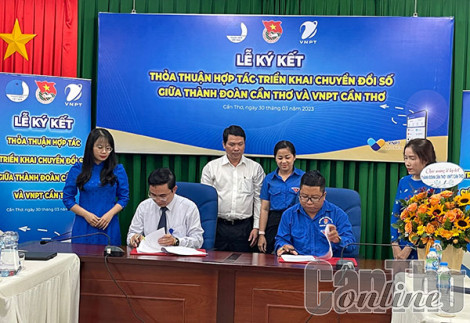 Ký kết thỏa thuận hợp tác chuyển đổi số giữa Thành đoàn Cần Thơ và VNPT Cần Thơ