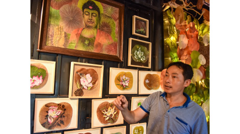 Biến lá sen thành sản phẩm thủ công mỹ nghệ