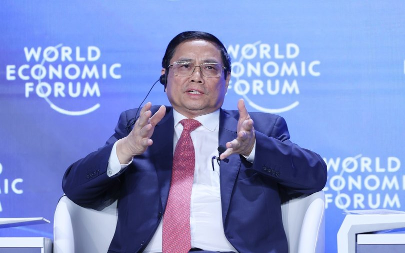 Thủ tướng Phạm Minh Chính phát biểu tại phiên thảo luận của Hội nghị WEF Thiên Tân
