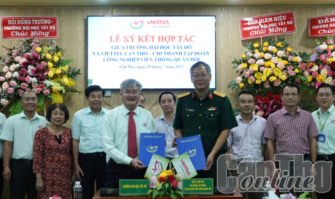 Trường Đại học Tây Đô và Viettel Cần Thơ ký kết hợp tác