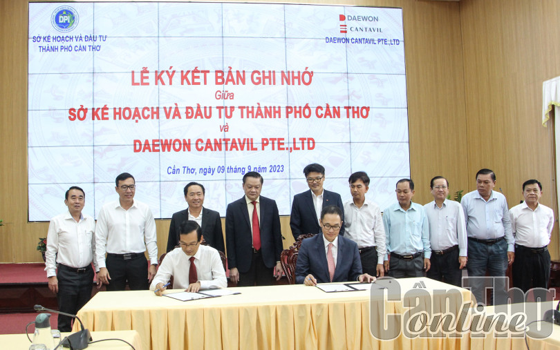 Sở Kế hoạch và Đầu tư TP Cần Thơ ký kết bản ghi nhớ với Tập đoàn Daewon Cantavil Pte.,Ltd