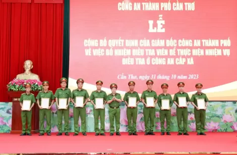 Công an TP Cần Thơ bổ nhiệm 71 điều tra viên cấp xã