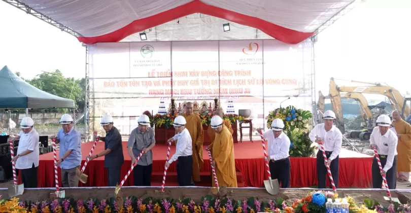 Triển khai xây dựng công trình Bảo tồn, tôn tạo và phát huy giá trị Di tích Lịch sử Lộ Vòng Cung, hạng mục Khu tưởng niệm (Khu A)