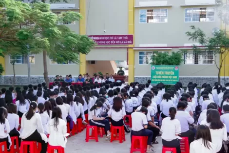 Sóc Trăng: Tuyên truyền Luật Biên phòng cho học sinh khu vực biên giới biển