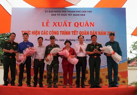Xuất quân thực hiện các công trình Tết Quân Dân năm 2024