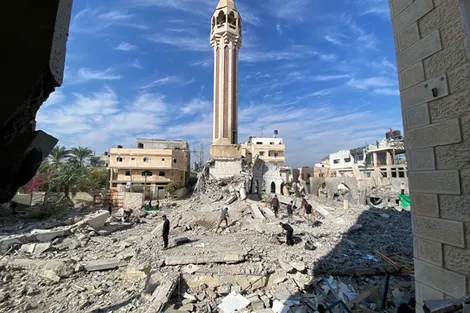 Đền thờ Hồi giáo lớn nhất Dải Gaza bị phá hủy
