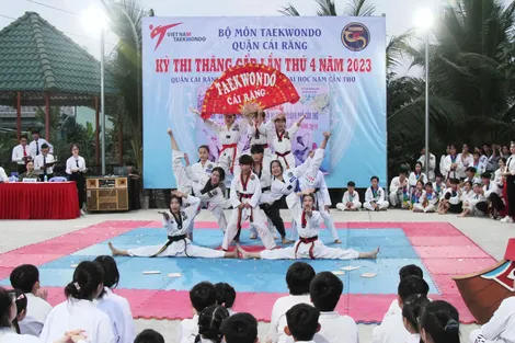 284 võ sinh thi thăng cấp Taekwondo lần 4 năm 2023 quận Cái Răng